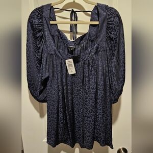 Torrid Dark Blue Animal Print Blouse